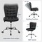 Black Modern Rolling Faux Leather Armless Desk Chair with Metal Base for Home Office